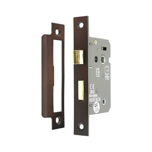 2.5" CE 3 Lever Bathroom Lock FD60 - Aged Bronze