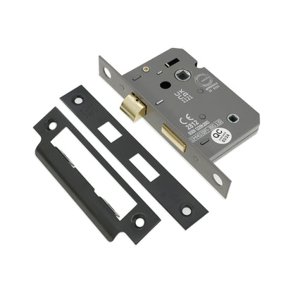 2.5" CE 3 Lever Bathroom Lock FD60 - Gunmetal Grey