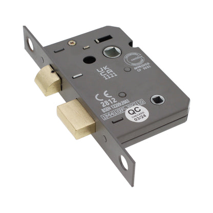 2.5" CE 3 Lever Bathroom Lock FD60 - Satin Chrome