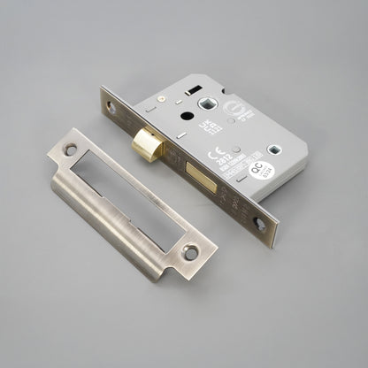 3" CE 3 Lever Bathroom Lock FD60 - Antique Brass