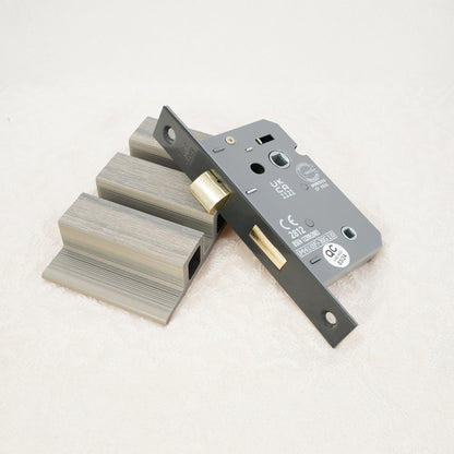 3" CE 3 Lever Bathroom Lock FD60 - Gunmetal Grey