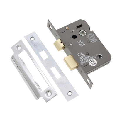 3" CE 3 Lever Bathroom Lock FD60 - Nickel Plated