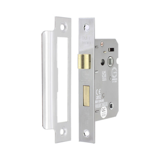 3" CE 3 Lever Bathroom Lock FD60 - Polished Chrome