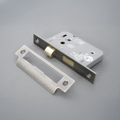 3" CE 3 Lever Bathroom Lock FD60 - Pewter