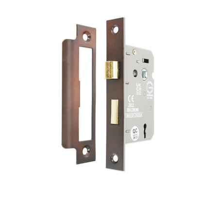 3" CE 3 Lever Mortice Sash Lock FD60 - Aged Bronze