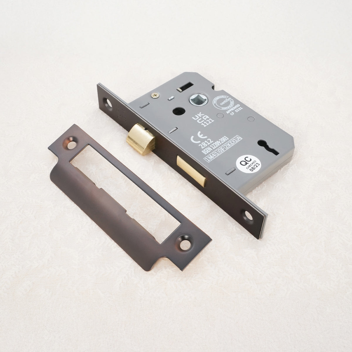 3" CE 3 Lever Mortice Sash Lock FD60 - Aged Bronze