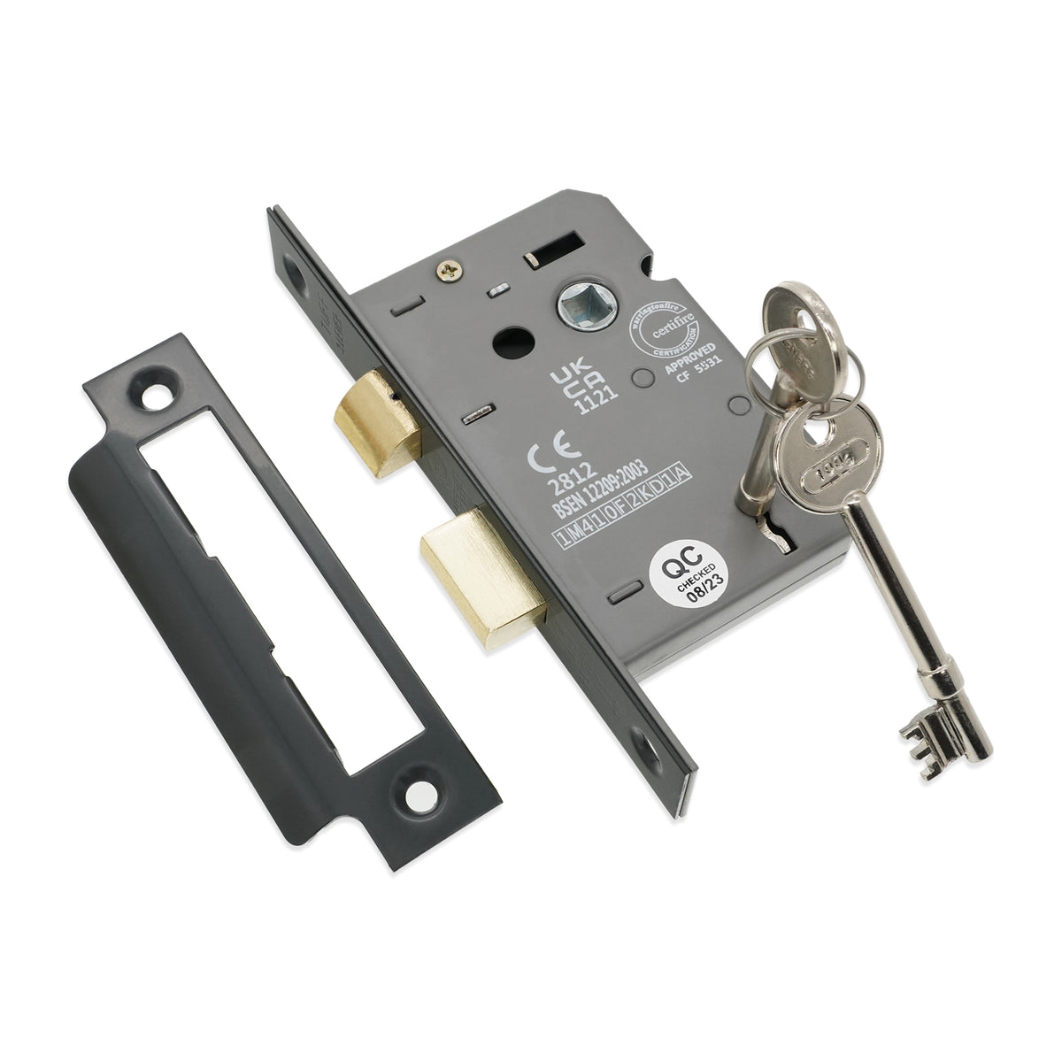 3" CE 3 Lever Mortice Sash Lock FD60 - Gunmetal Grey