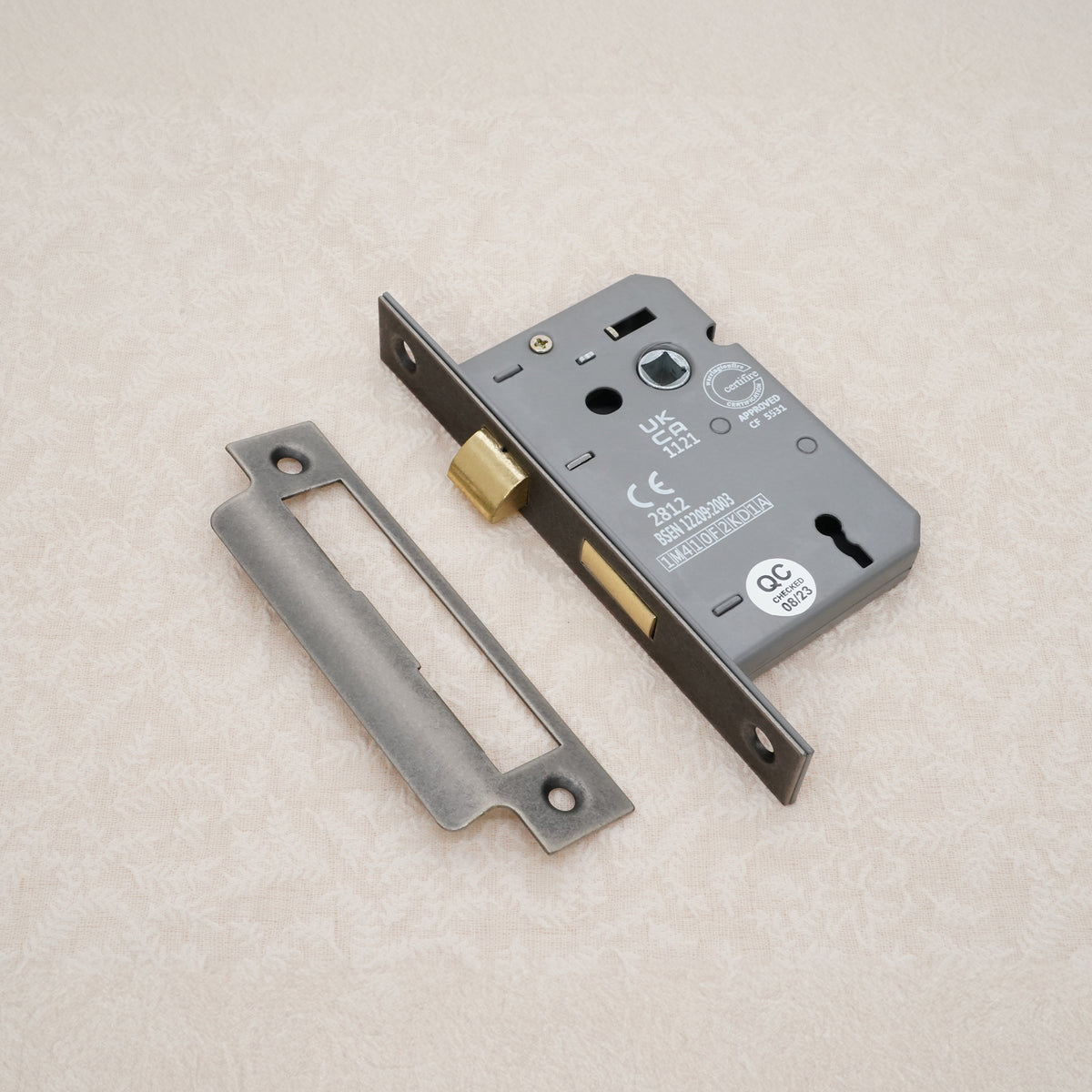 3" CE 3 Lever Mortice Sash Lock FD60 - Pewter
