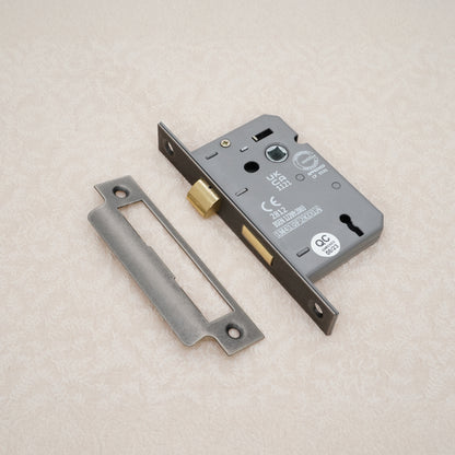 3" CE 3 Lever Mortice Sash Lock FD60 - Pewter
