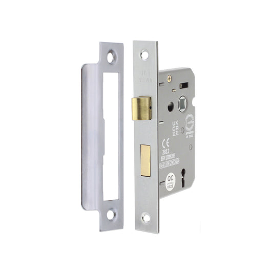 3" CE 3 Lever Mortice Sash Lock FD60 - Satin Chrome