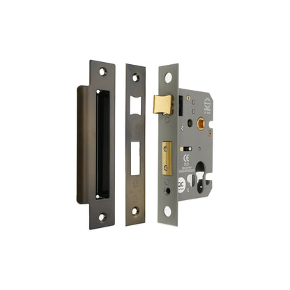 2.5" CE Euro Profile Mortice Sash Lock - Aged Bronze