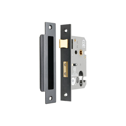 2.5" CE Euro Profile Mortice Sash Lock - Matt Black