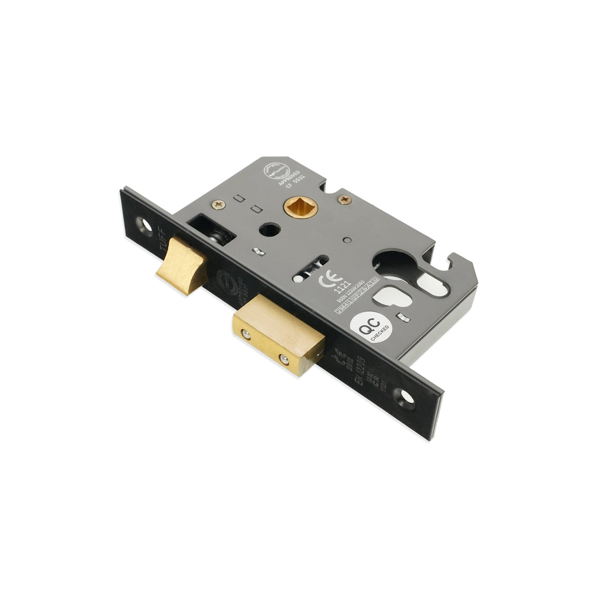 2.5" CE Euro Profile Mortice Sash Lock - Matt Black
