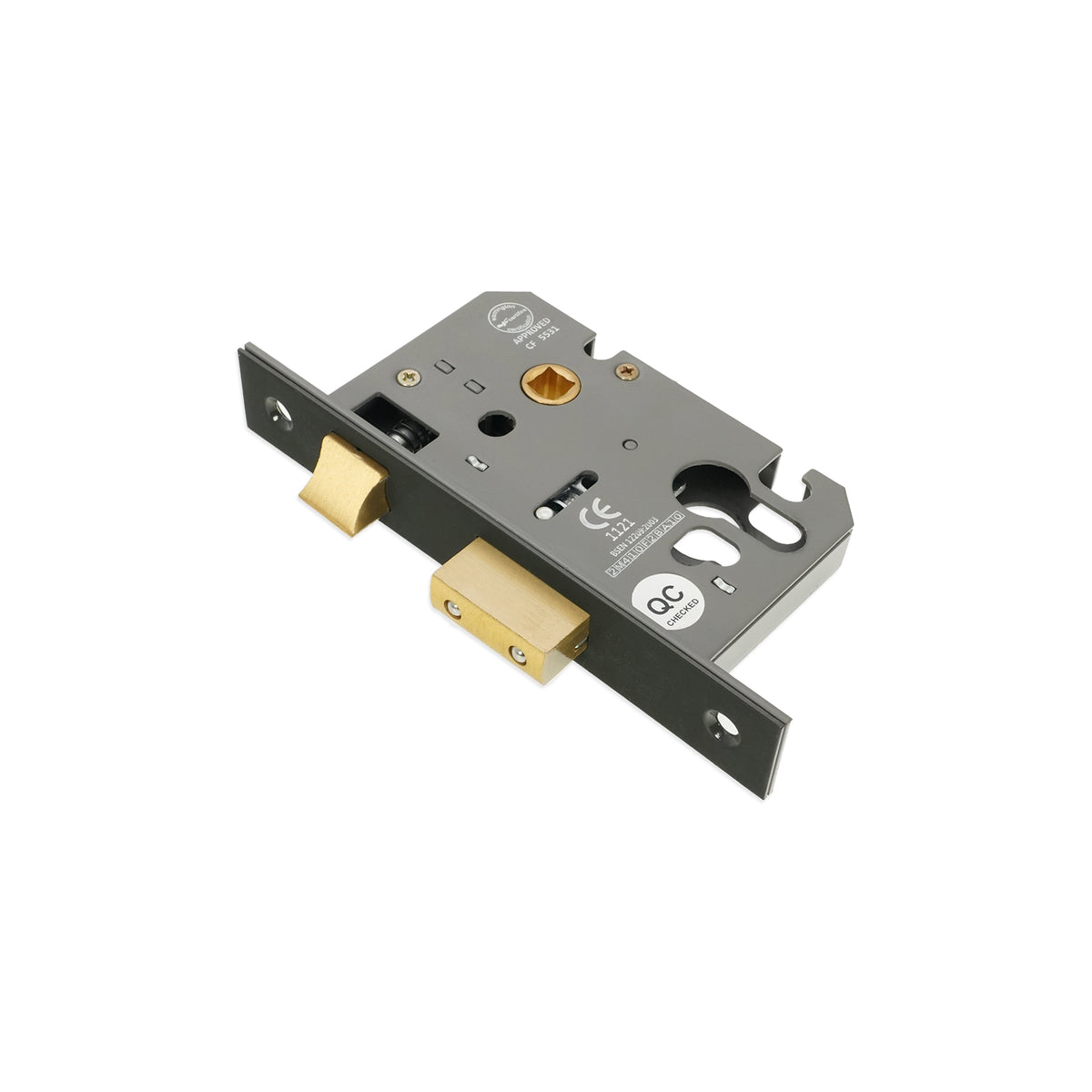2.5" CE Euro Profile Mortice Sash Lock - Gunmetal Grey