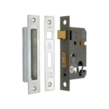 2.5" CE Euro Profile Mortice Sash Lock - Polished Chrome