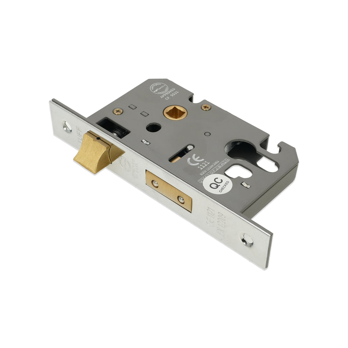 2.5" CE Euro Profile Mortice Sash Lock - Polished Chrome