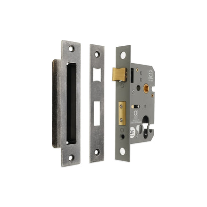 2.5" CE Euro Profile Mortice Sash Lock - Pewter