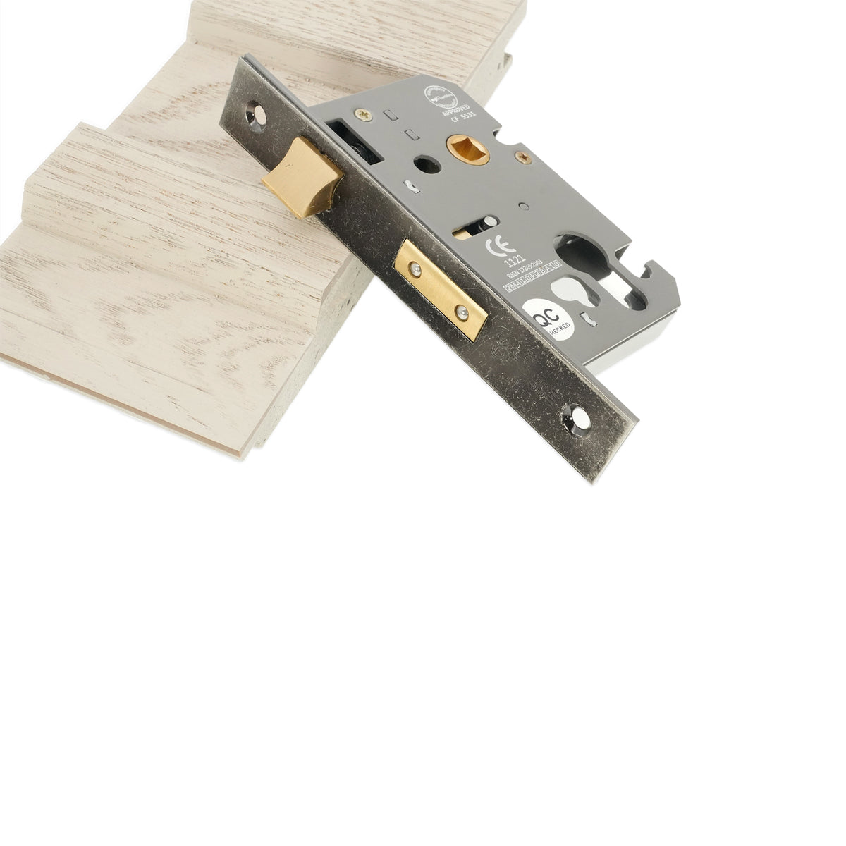 2.5" CE Euro Profile Mortice Sash Lock - Pewter