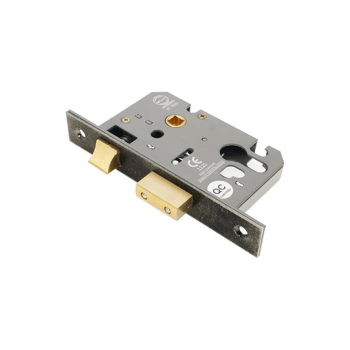 2.5" CE Euro Profile Mortice Sash Lock - Pewter