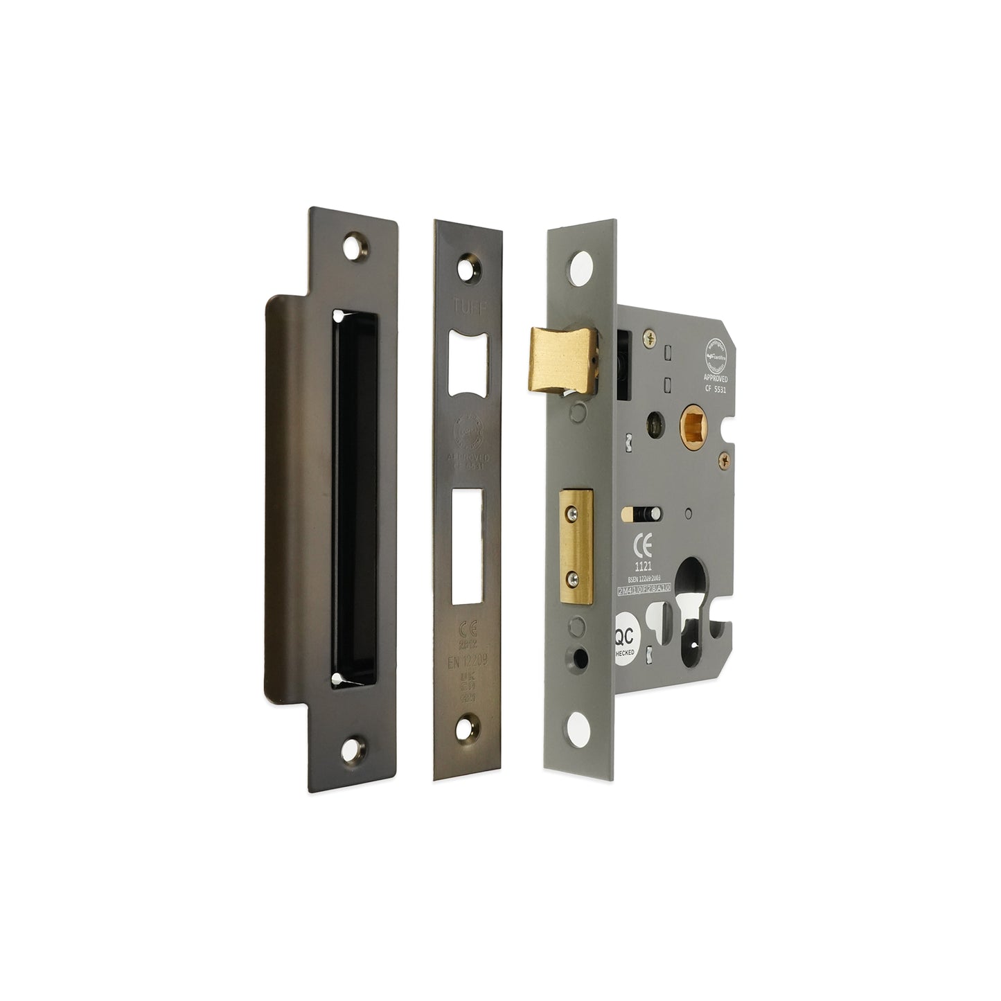 3" CE Euro Profile Mortice Sash Lock - Aged Bronze