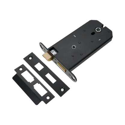 3 Lever Horizontal Bathroom Lock 6" - Matt Black