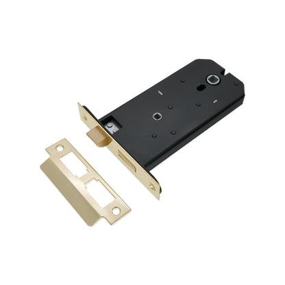 3 Lever Horizontal Bathroom Lock 6" Electro Brass
