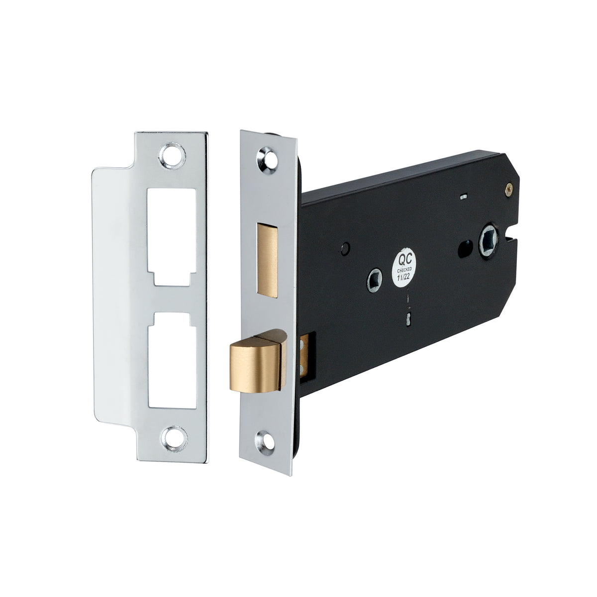 3 Lever Horizontal Bathroom Lock 6" Polished Chrome