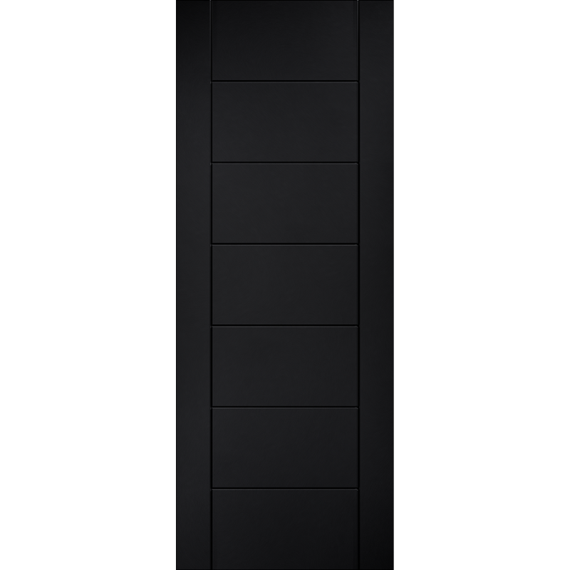 Laminate Linear 7P Pre-finished Black Fire Door