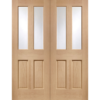 Malton Internal Oak  Pair with Clear Bevelled Glass