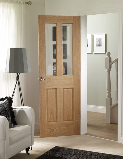 Malton Shaker Internal Oak Door with Clear Glass