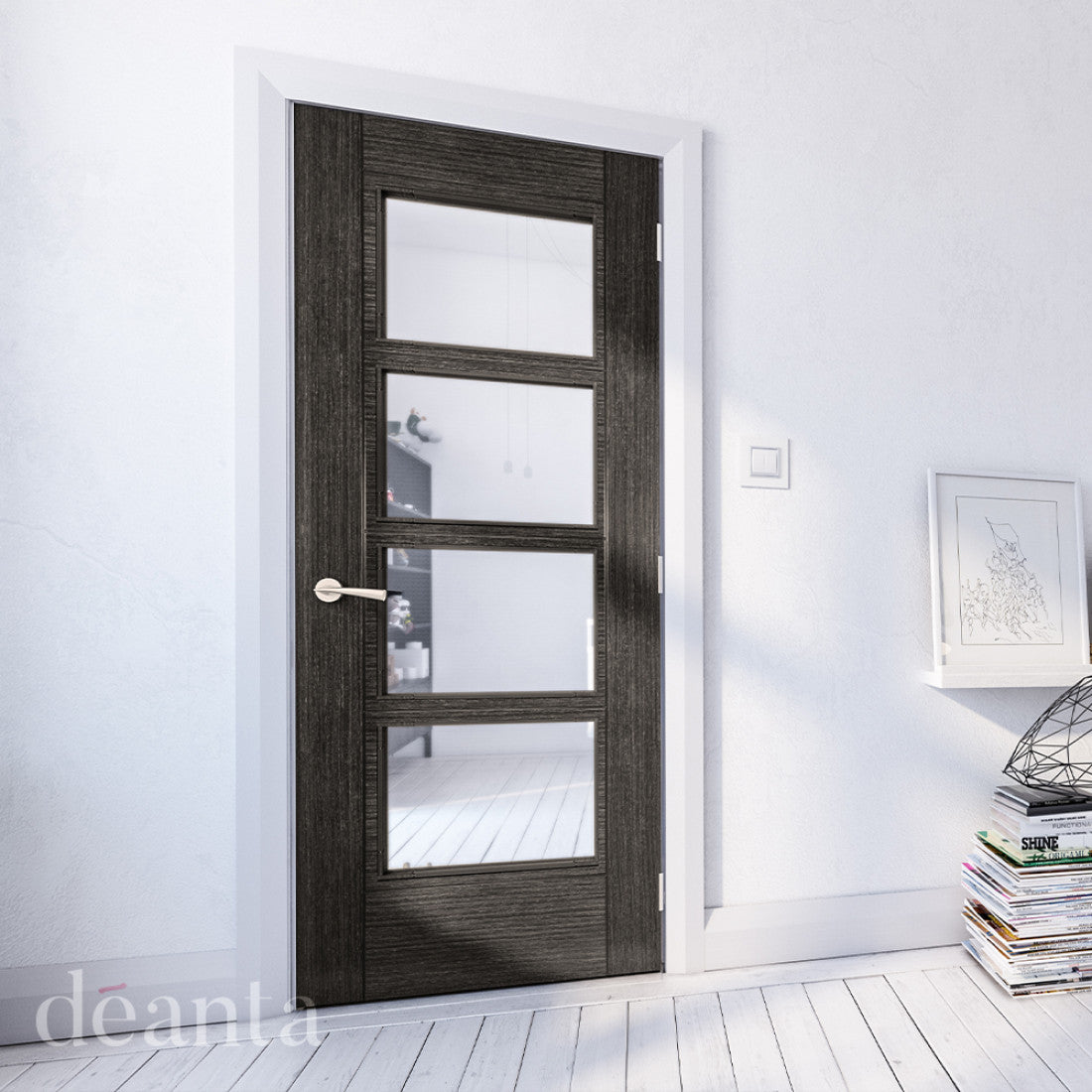 Montreal Dark Grey Ash Glazed FSC Internal Door