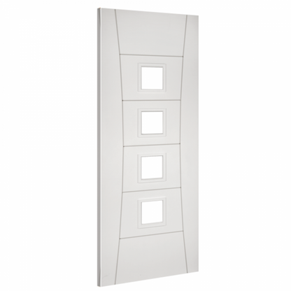 Pamplona 4L Glazed White Primed internal door 3d