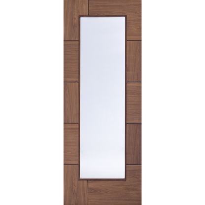 Ravenna Internal Walnut Pre-Finished Door with Clear Glass