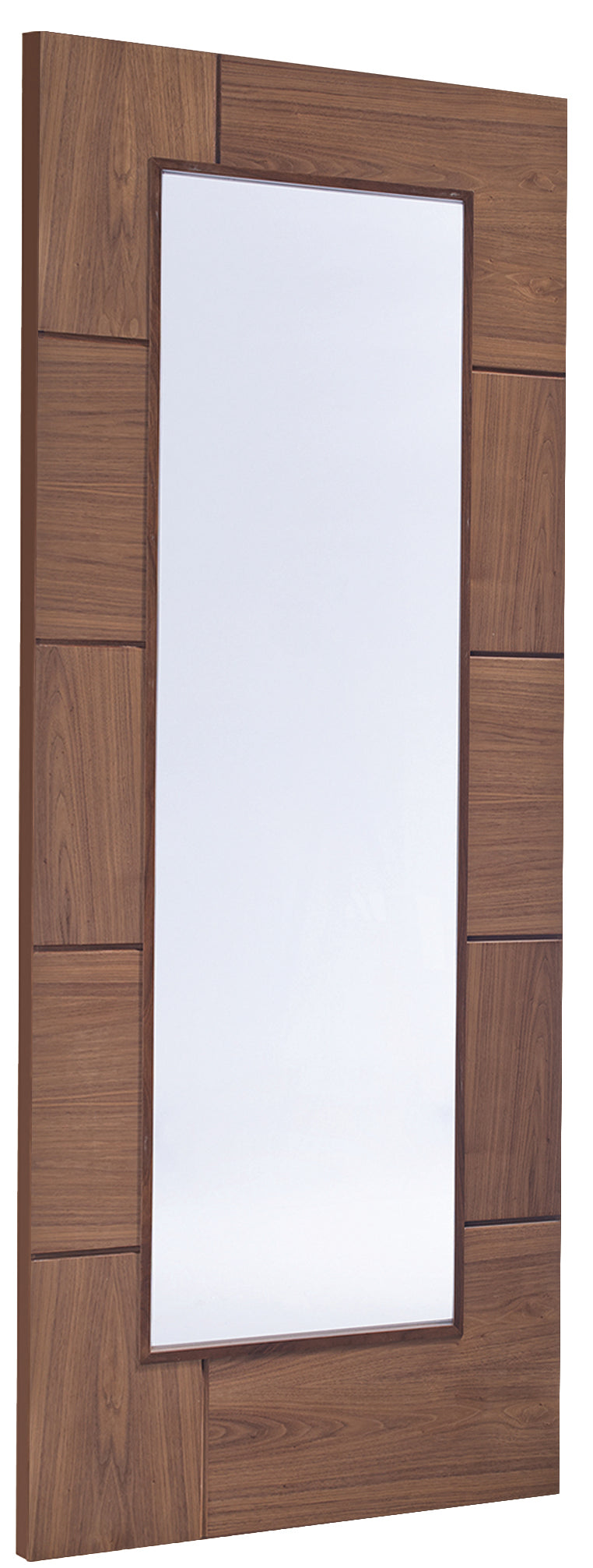 Ravenna Internal Walnut Pre-Finished Door with Clear Glass