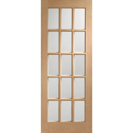 SA77 Internal Oak Door with Clear Bevelled Glass