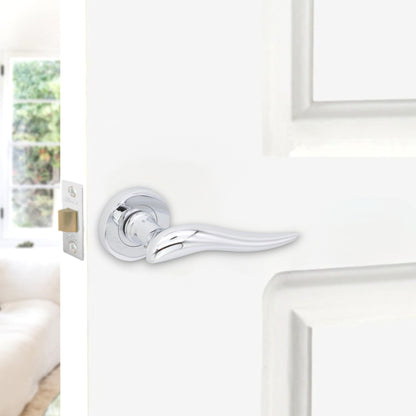 Flavia Lever Door Handle Polished Chrome
