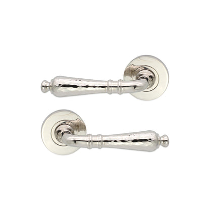 Hammered Hazel Lever on Rose Polished Nickel