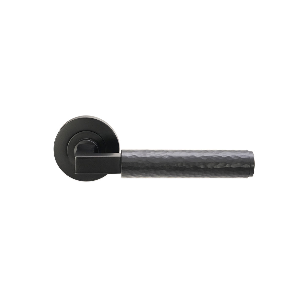 Hammered Knurlmond Lever on Rose Matt Black