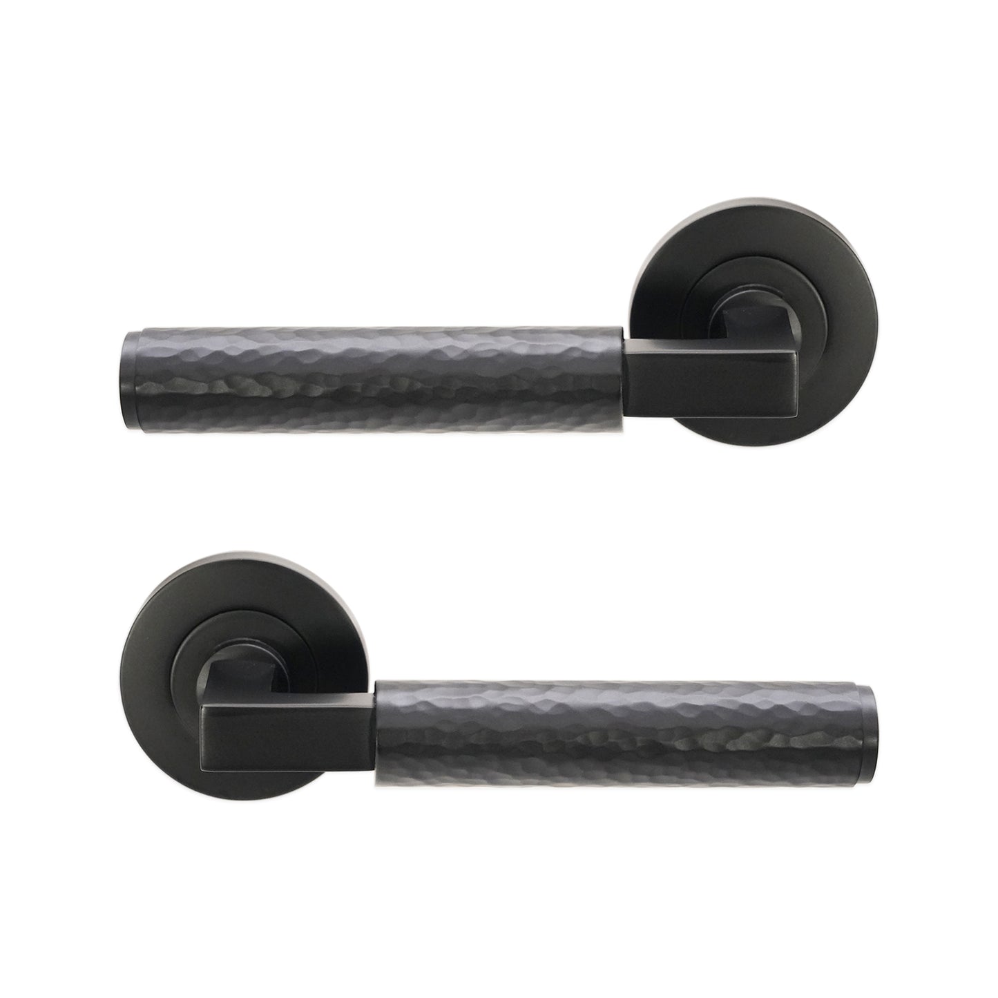 Hammered Knurlmond Lever on Rose Matt Black