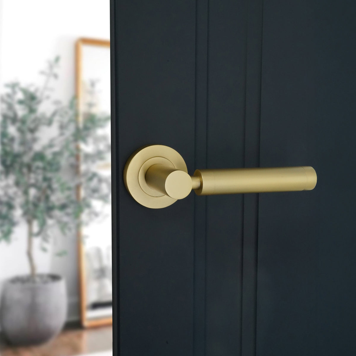 Zest Lever Door Handle Satin Brass