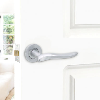 Senza Lever Door Handle Satin Chrome
