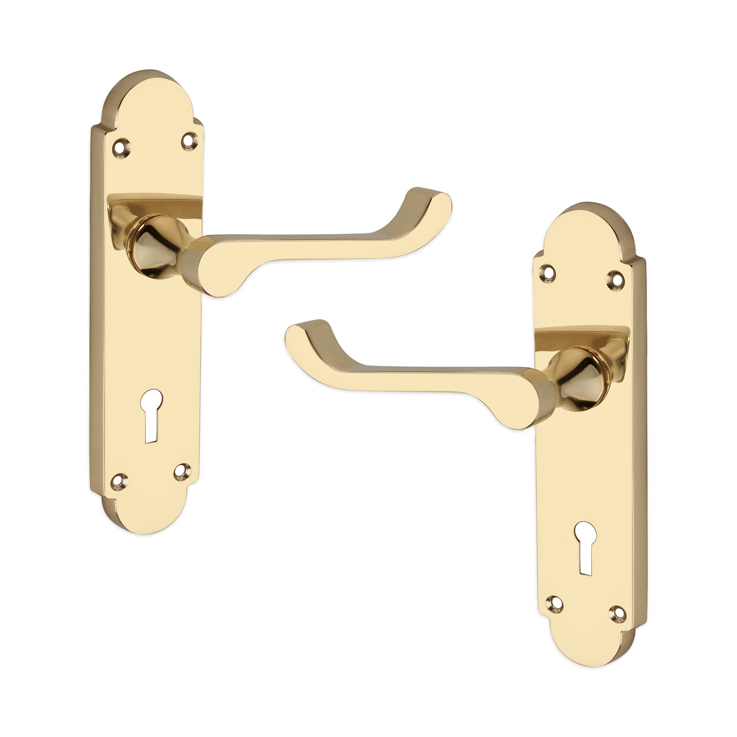 Oakley Lever on Backplate Lock Polished Brass