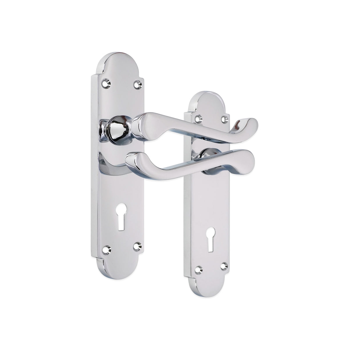 Oakley Lever on Backplate Lock Polished Chrome