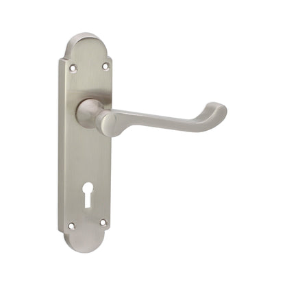 Oakley Lever on Backplate Lock Satin Nickel