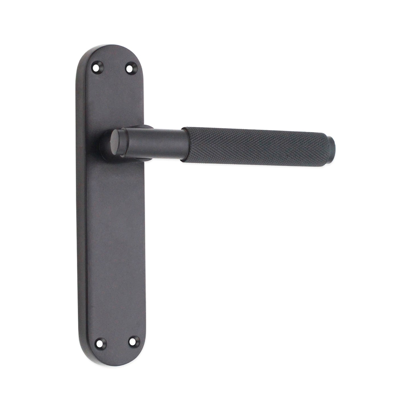 Connaught Knurled Lever on Backplate Latch Matt Black