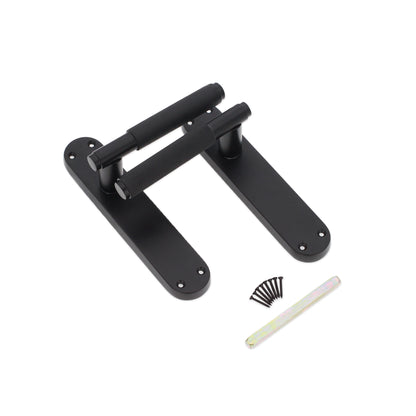 Connaught Knurled Lever on Backplate Latch Matt Black
