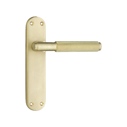 Connaught Knurled Lever on Backplate Latch Satin Brass
