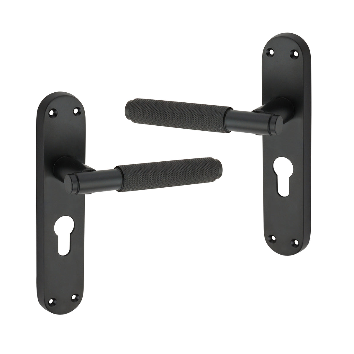 Connaught Knurled Lever on Backplate Euro Matt Black