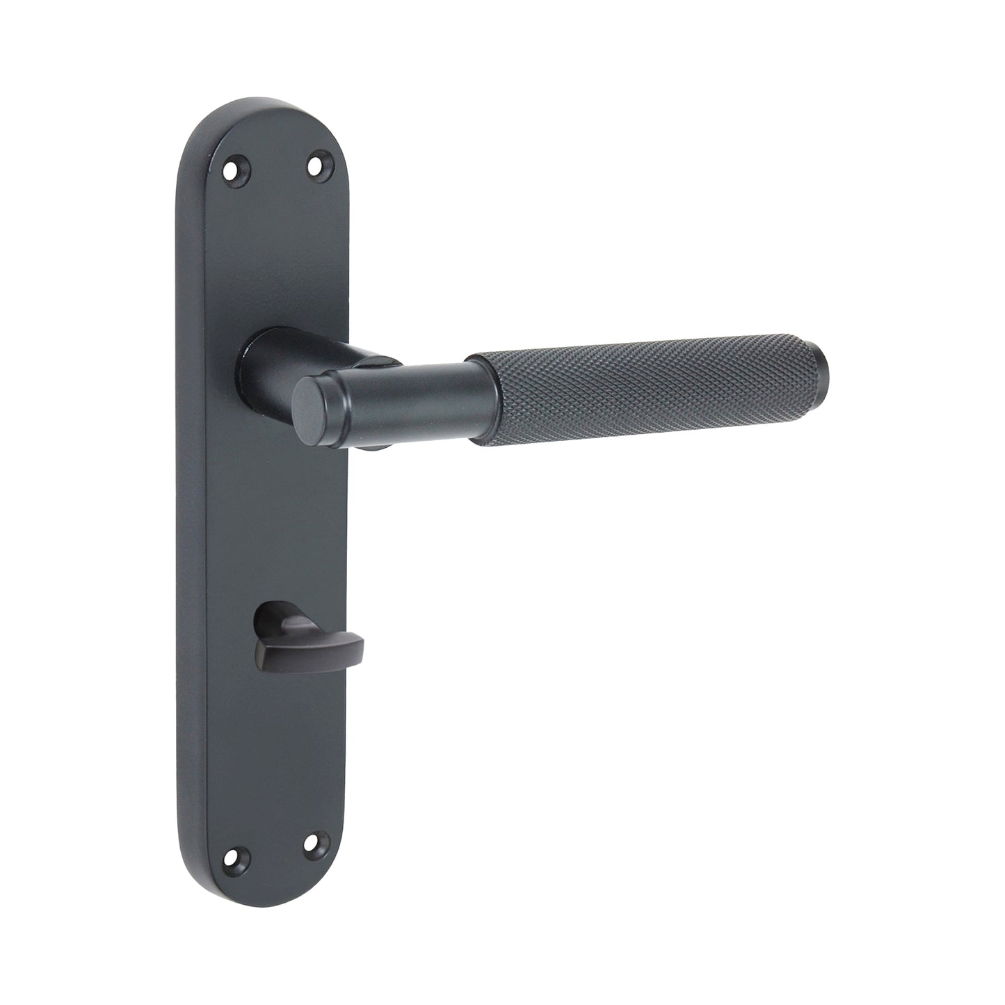 Connaught Knurled Lever on Backplate Bathroom Matt Black