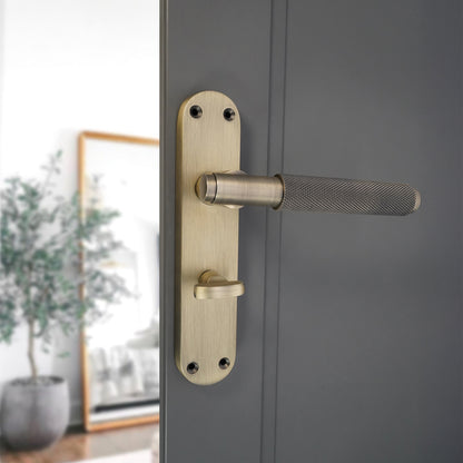 Connaught Knurled Lever on Backplate Bathroom Matt Antique